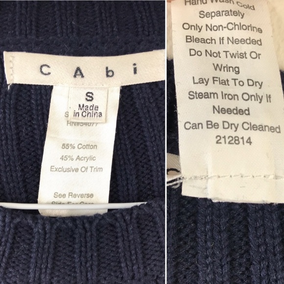 CABI Cable Knit Crew Neck Zipper Pullover Sweater - Picture 8 of 8